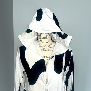 Rundholz Black Label Cotton Hooded Jacket in Offwhite Print 🖤🤍